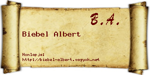 Biebel Albert névjegykártya