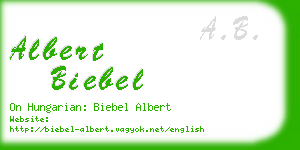 albert biebel business card